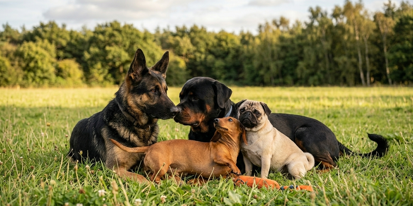 Dog training in progress